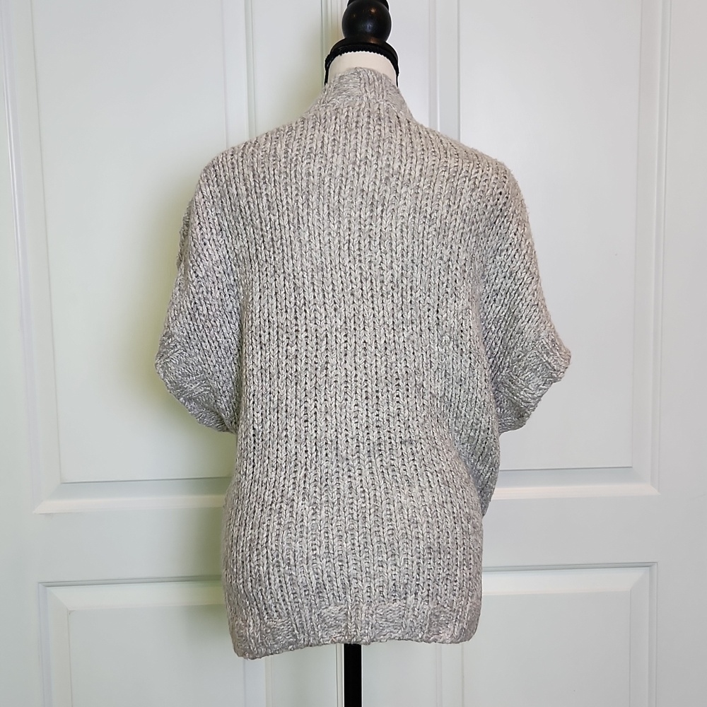 Anthropologie Sleeping On Snow‎ Light Gray Cable Knit Sweater XS/S - Picture 3 of 13